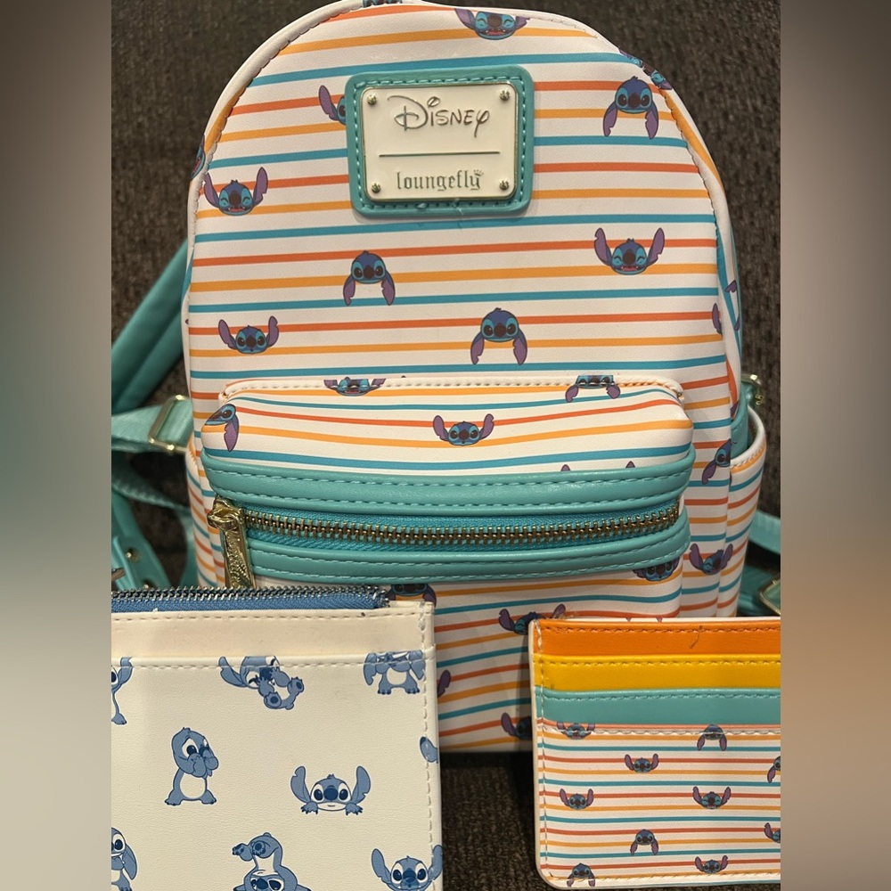 Loungefly Stitch backpack and 2 wallets